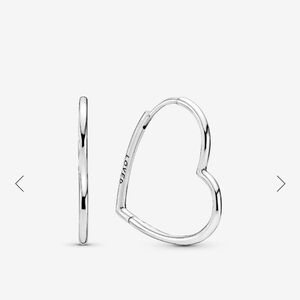 Pandora heart Sterling silver hoop earrings